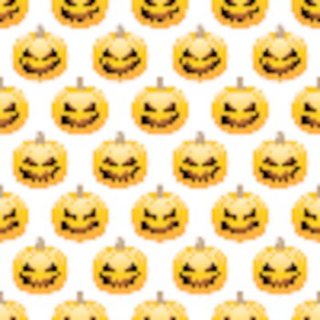 Seamless pattern with halloween pumpkins on white background