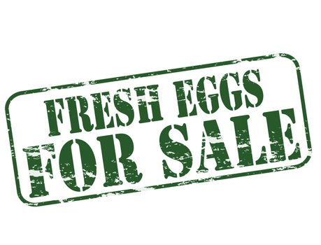 Rubber stamp with text fresh eggs for sale inside, vector illustration