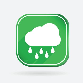cloud rain. Color square icon
