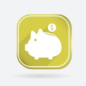 piggy bank.  Color square icon