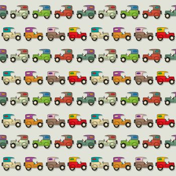 Seamless wallpaper pattern with cartoon cars