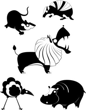 Vector original art animal silhouettes collection for design 10