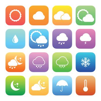 Colorful style weather icon vector set.