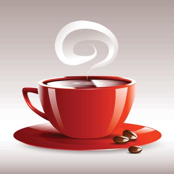 vectovector illustration of a red cup of hot coffee grain pairsr illustration of a red cup of hot coffee grain pairs