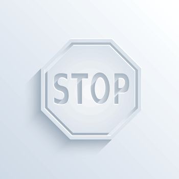 Vector illustration of stop sign with shadow