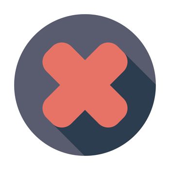 Delete button. Single flat color icon. Vector illustration.