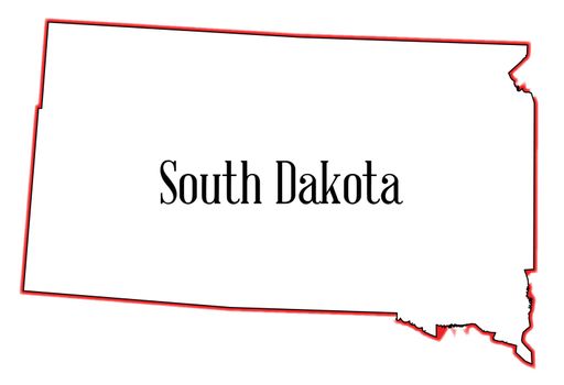 Outline of the state of South Dakota isolated