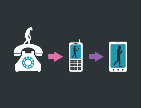 Telecommunication evolution. A vector illustration