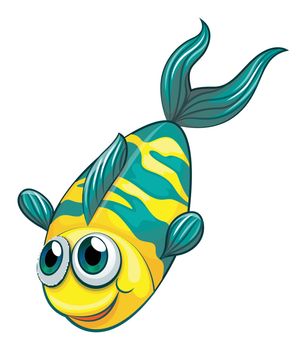 Illustration of an aquatic fish on a white background