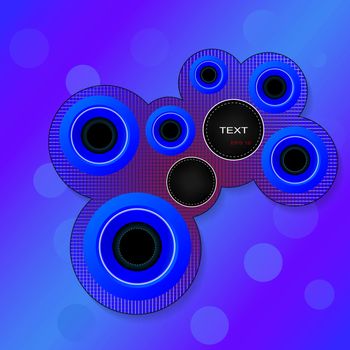 Vector image circles for text alerts on a blue background