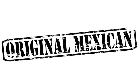 Rubber stamp with text original Mexican inside, vector illustration