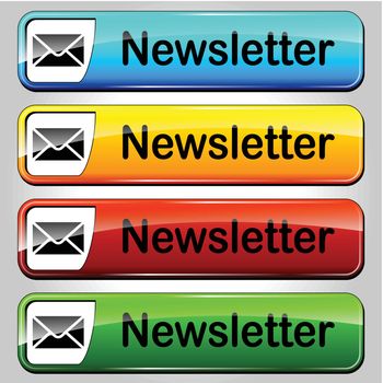 Vector illustration of colorful set newsletter web buttons