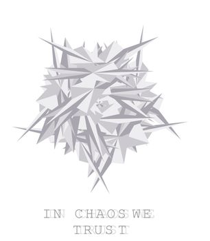 Chaos Metamorphosis. Abstract in gray color Vector illustration