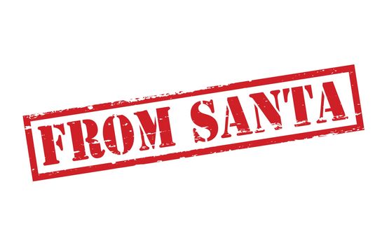 Rubber stamp with text from Santa inside, vector illustration