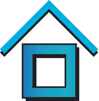 House with a roof- Logo for construction or home renovation