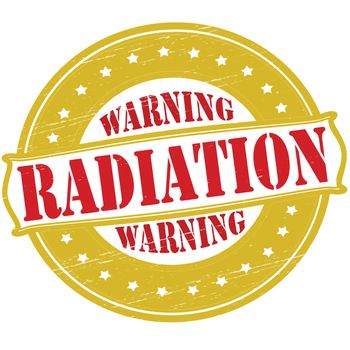 Stamp with text warning radiation inside, vector illustration