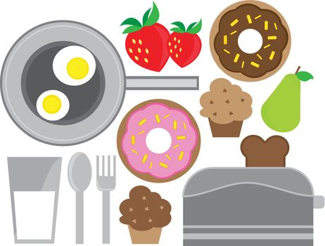 Various breakfast foods