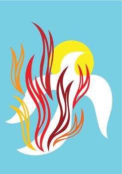 Holy spirit fire, art vector decoration