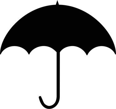 Black silhouette of an umbrella