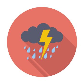 Storm. Single flat color icon. Vector illustration.