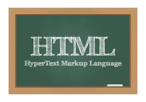 HTML text drawn on chalkboard