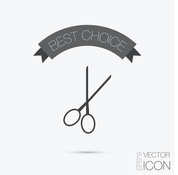 scissors sign.  barbershop. symbol of hair and beauty salon