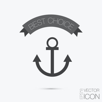 Nautical Anchor vector. anchor seafaring character. icon marine instrument