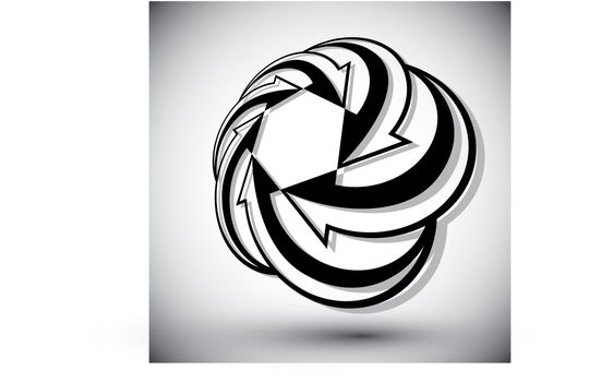 Infinite loop arrows vector abstract symbol, graphic design template 3d single color pictogram.