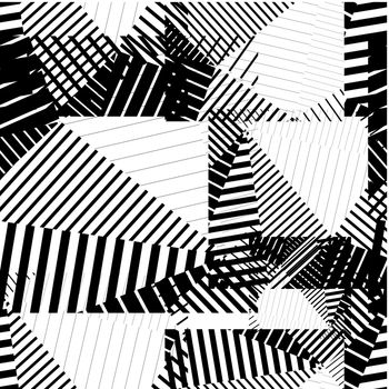 Black and white endless vector striped tiling, fashionable textured background.