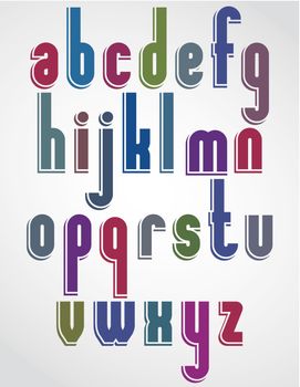 Colorful animated font, rounded lowercase letters with white outline. 