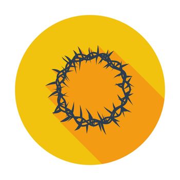 Crown of thorns. Single flat color icon. Vector illustration.
