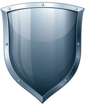 Silver shield isolated on white. Eps8. CMYK. Organized by layers. Global colors. Gradients used.