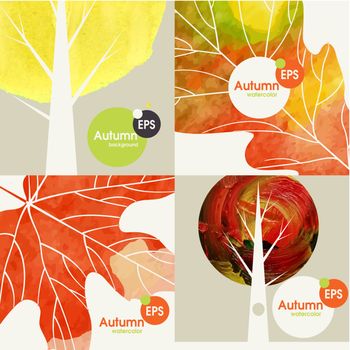 Autumnal Background Set. Vector Illustration. Eps 10
