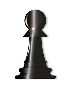 Pawn chess piece over a white background