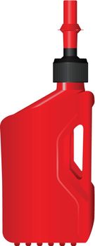 Plastic container for fuel, refueling the car. Vector illustration.