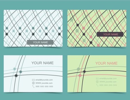 Retro business card design in two sided