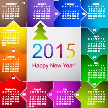 Clean 2015 business wall calendar