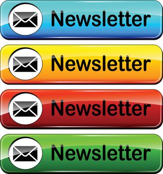 illustration of colorful web buttons for newsletter