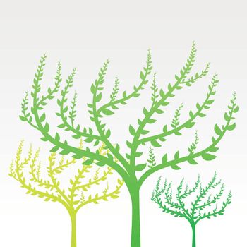 Clean green vector tree abstract background