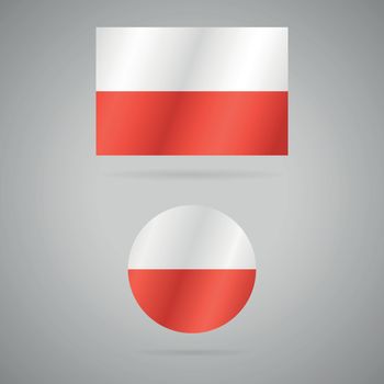 Clean vector modern rectangle and circle flag of Poland