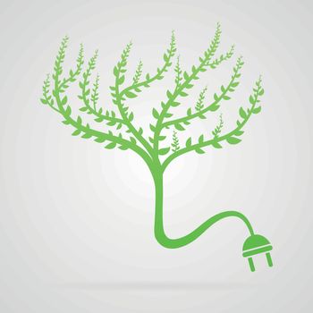 Clean green vector tree abstract plug