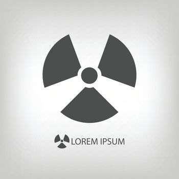 Radiation sign as logo in grey colors with copyspace