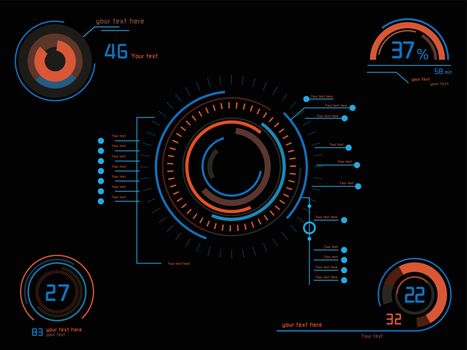 Futuristic color infographics as head-up display