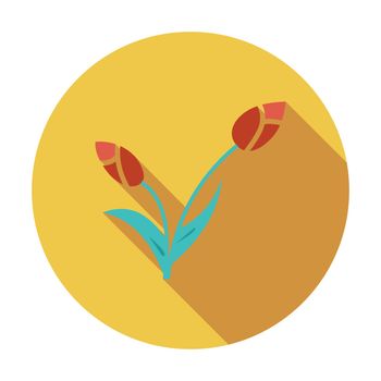 Tulip. Single flat color icon. Vector illustration.