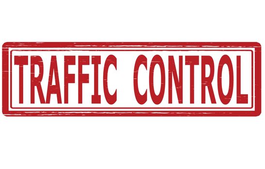 Stamp with text traffic control inside,vector illustration