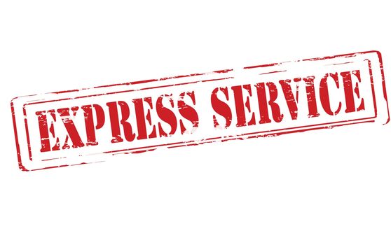 Rubber stamp with text express service inside, vector illustration