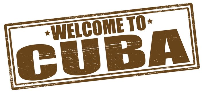 Stamp with text welcome to Cuba inside, vector illustration