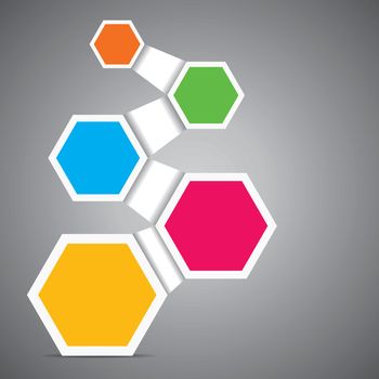 colorful hexagon infographics
