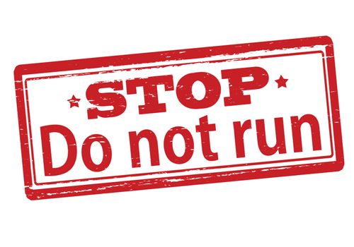 Rubber stamp with text do not run inside, vector illustration`