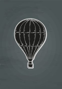 black air balloon on dark background, vector